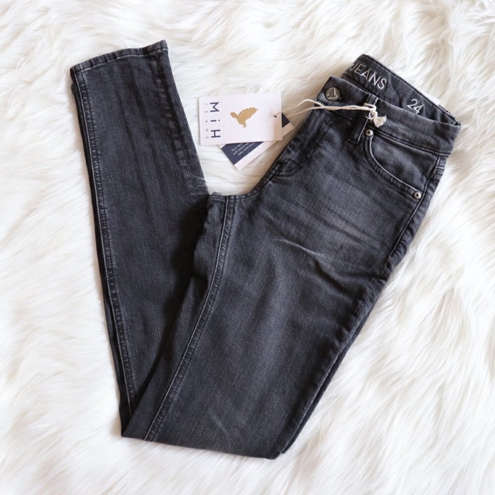 NEW Anthropologie M.i.H Grey Low Rise Skinny Jeans Size 24